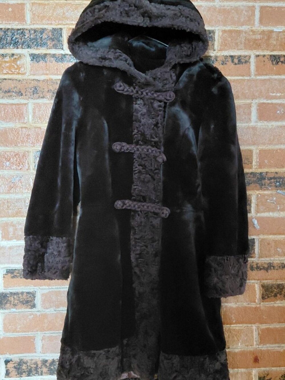 Vintage Monterey Brown Faux Fur Hooded Coat -